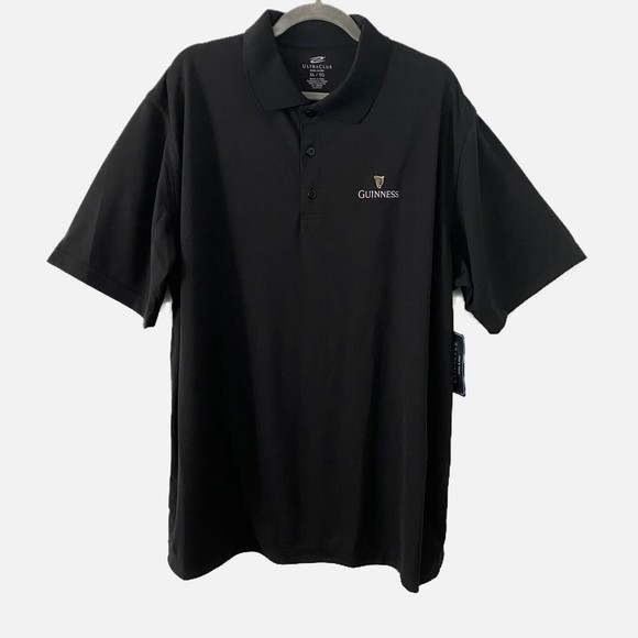 UltraClub Other - Ultra Club Guinness Cool and Dry Black Short Sleeve Polo Golf Shirt Size XL New